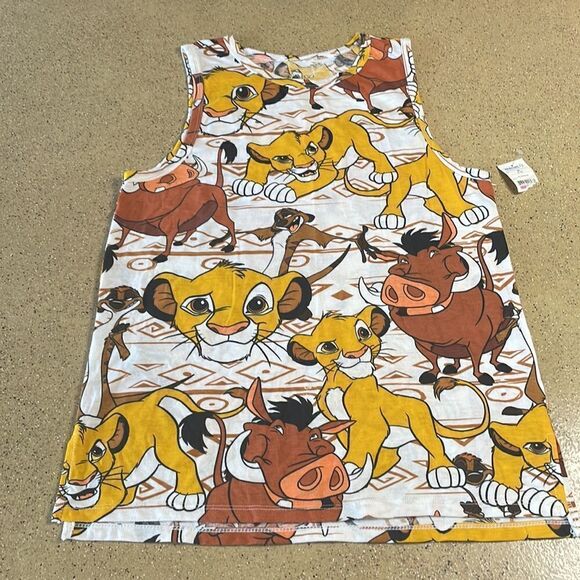 NEW Disney Lion King Tank Top Muscle Tee with baby Simba Timon Pumbaa sz M - Picture 8 of 12